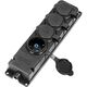 Multipriza 4 posturi Orno, 2P+E, cu capac, negru, trafic greu, 16A, 13167