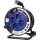 Derulator tambur metalic Orno, negru, 4 prize, 2P+E, HO5VV-F 3X1.5mmp, 15 metri, intrerupator ,13171