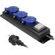 Prelungitor 3 posturi Orno, 2P+E, intrerupator, 3 metri, negru, 16A