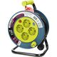 Derulator tambur PVC Orno, galben, 4 prize, 2P+E, 15 metri, intrerupator 