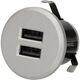 Multipriza 2 posturi Orno, USB, argintiu