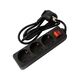 Prelungitor 3 posturi Strohm, 2P+E, intrerupator, 3 metri, negru, 16A, 3X1.5mmp