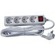 Prelungitor 4 posturi Strohm, 2P+E, intrerupator, 5 metri, alb, 16A, 3X1.5mmp