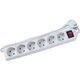 Prelungitor 6 posturi Strohm, 2P+E, intrerupator, 3 metri, alb, 16A, 3X1.5mmp