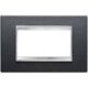 Rama decorativa aparataj modular Gewiss, rectangulara, 4M, negru, Chorus Lux, GW16204PN