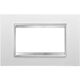 Rama decorativa aparataj modular Gewiss, rectangulara, 4M, alb, Chorus Lux, GW16204TB