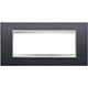 Rama decorativa aparataj modular Gewiss, rectangulara, 6M, negru, Chorus Lux, GW16206PN