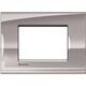 Rama decorativa aparataj modular Bticino, rectangulara, 3M, nichel metal, Living-light, LNA4803NS