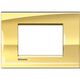 Rama decorativa aparataj modular Bticino, rectangulara, 3M, auriu metal, Living-light, LNA4803OA