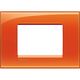 Rama decorativa aparataj modular Bticino, rectangulara, 3M, portocaliu, Living-light, LNA4803OD