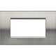 Rama decorativa aparataj modular Bticino, rectangulara, 4M, otel slefuit natural, Living-light, LNA4804ACS