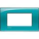 Rama decorativa aparataj modular Bticino, rectangulara, 4M, verde, Living-light, LNA4804VD