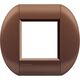 Rama decorativa aparataj modular Bticino, elipsa, 2M, caramiziu natural, Living-light, LNB4802MA