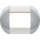 Rama decorativa aparataj modular Bticino, elipsa, 3M, cenusiu twin, Living-light, LNB4803TS