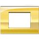 Rama decorativa aparataj modular Bticino, rectangulara, 3M, auriu decor grecesc, Living-light Air, LNC4803GK