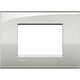 Rama decorativa aparataj modular Bticino, rectangulara, 3M, argintiu neutru, Living-light Air, LNC4803GL