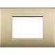 Rama decorativa aparataj modular Bticino, rectangulara, 3M, auriu mat, Living-light Air, LNC4803OF