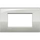 Rama decorativa aparataj modular Bticino, rectangulara, 4M, argintiu neutru, Living-light Air, LNC4804GL