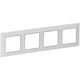 Rama decorativa aparataj unitar Legrand, universala, 4 posturi, alb-insert crom, Valena Life, 754034