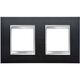 Rama decorativa aparataj unitar Gewiss, orizontala, 4 posturi, gri inchis-gri, Chorus Lux International, GW16223VA
