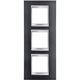 Rama decorativa aparataj unitar Gewiss, verticala, 6 posturi, gri inchis-gri, Chorus Lux International, GW16227VA
