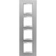 Rama decorativa aparataj unitar Gewiss, verticala, 8 posturi, gri titan-gri, Chorus Lux International, GW16229VT