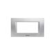Rama decorativa aparataj modular Panasonic, rectangulara, 4M, alb metalic, Thea Optima, P-TO.R.4M.MW