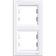 Rama decorativa aparataj unitar Schneider, verticala, 2 posturi, alb, Asfora, EPH5810221