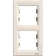 Rama decorativa aparataj unitar Schneider, verticala, 2 posturi, crem, Asfora, EPH5810223