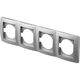 Rama decorativa aparataj unitar TEM, orizontala, 4 posturi, argintiu, Ekonomik, OE40ES