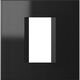 Rama decorativa aparataj modular TEM, rectangulara, 1M, negru lucios, Line, OL10NB