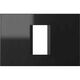 Rama decorativa aparataj modular TEM, rectangulara, 1/3M, negru lucios, Line, OL13NB