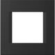 Rama decorativa aparataj modular TEM, rectangulara, 2M, negru mat, Line, OL20SB