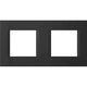Rama decorativa aparataj modular TEM, rectangulara, 2X2M, negru mat, Line, OL24SB