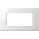 Rama decorativa aparataj modular TEM, rectangulara, 4M, alb, Line, OL40PW