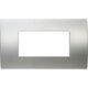 Rama decorativa aparataj modular TEM, rectangulara, 4M, argintiu satinat, Pure, OP40MS
