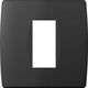 Rama decorativa aparataj modular TEM, elipsa, 1M, negru mat, Soft, OS10SB