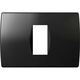 Rama decorativa aparataj modular TEM, elipsa, 1/3M, negru lucios, Soft, OS13NB
