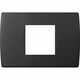 Rama decorativa aparataj modular TEM, elipsa, 2/3M, negru mat, Soft, OS23SB
