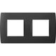 Rama decorativa aparataj modular TEM, elipsa, 2X2M, negru mat, Soft, OS24SB