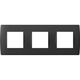 Rama decorativa aparataj modular TEM, elipsa, 3X2M, negru mat, Soft, OS26SB