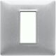 Rama decorativa aparataj modular Vimar, rectangulara, 1M, argintiu metalizat, Plana, 14641.71