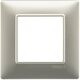 Rama decorativa aparataj modular Vimar, rectangulara, 2M, nichel mat, Plana, 14642.21