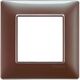 Rama decorativa aparataj modular Vimar, rectangulara, 2M, maro metalizat, Plana, 14642.23