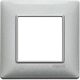 Rama decorativa aparataj modular Vimar, rectangulara, 2M, argintiu metalizat, Plana, 14642.71