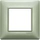 Rama decorativa aparataj modular Vimar, rectangulara, 2M, verde metalizat, Plana, 14642.72
