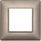 Rama decorativa aparataj modular Vimar, rectangulara, 2M, nichel metalizat, Plana, 14642.74
