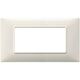 Rama decorativa aparataj modular Vimar, rectangulara, 4M, granit alb, Plana, 14654.06