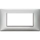 Rama decorativa aparataj modular Vimar, rectangulara, 4M, argintiu metalizat, Plana, 14654.71