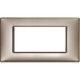 Rama decorativa aparataj modular Vimar, rectangulara, 4M, nichel metalizat, Plana, 14654.74